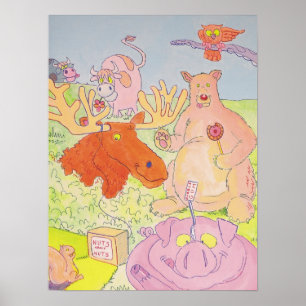 Moose och Friends (del 1 i en triptych) Poster