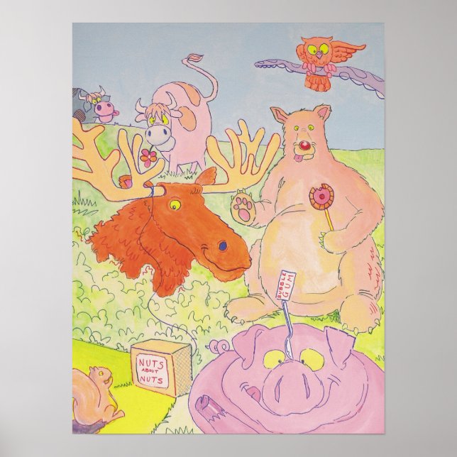 Moose och Friends (del 1 i en triptych) Poster (Framsidan)