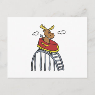 Moose on Roller Underlägg välj bakgrund färg Vykort