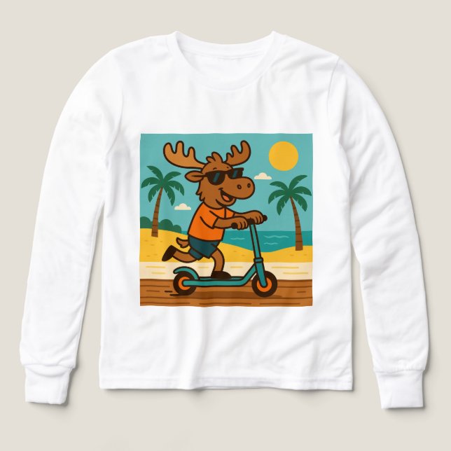 Moose on the Loose - Beach Äventyr T-Shirt for K (Design framsida)