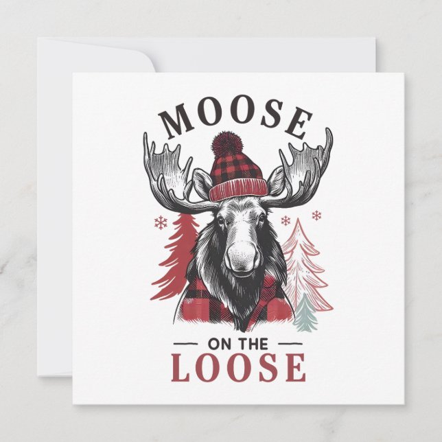 Moose on the Loose Julkort (Framsida)