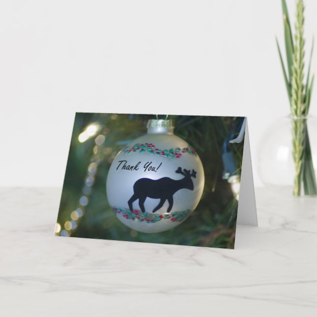 Moose Ornament - tackkort (Framsida)