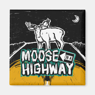Moose på en motorväg magnet