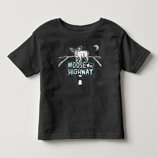 Moose på en motorväg Småbarn Shirt T (Framsida)