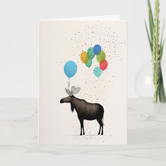 Moose Party-hälsningskort Kort (Framsida)