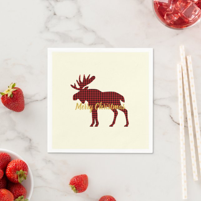 Moose Play Ski Lodge Julfest Napkins Pappersservett (Insitu)