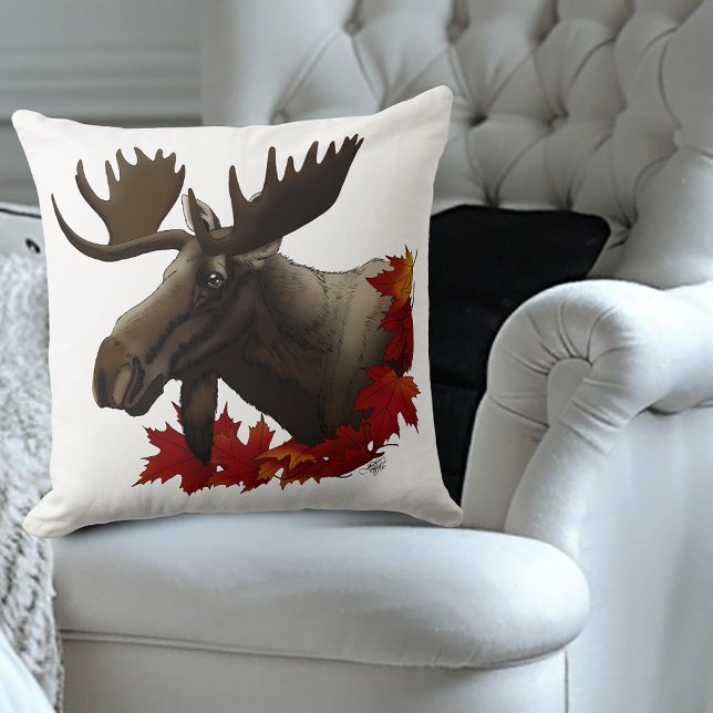 Moose Red Maple Löv Kudde (Skapare uppladdad)
