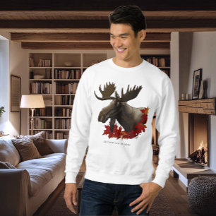 Moose Red Maple Löv Lång Ärmad Tröja
