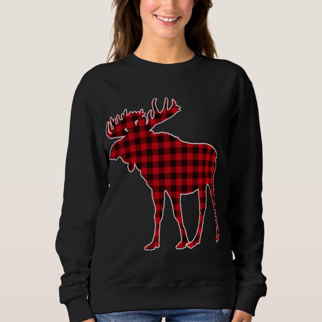 Moose Red Play Buffalo Matching Pajama T Shirt (Framsida)