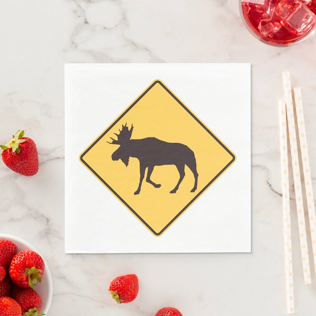 Moose Road Sign Pappersservett (Skapare uppladdad)