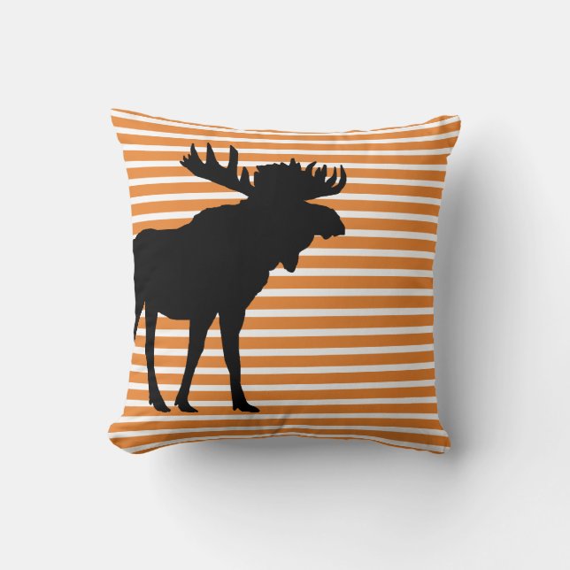 Moose Silhouette Rand Mönster Dekorativ kudde (Framsida)