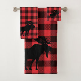 Moose Silhouette Red Black Play Mönster