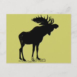 Moose Silhouette valfri Färg Vykort