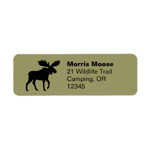 Moose Silhouette Wildlife-Returetiketter Returadress Etikett