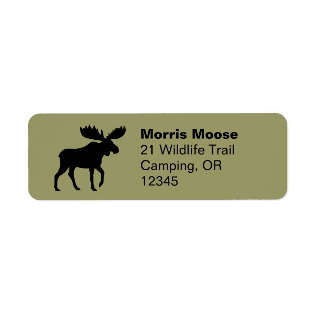 Moose Silhouette Wildlife-Returetiketter Returadress Etikett (Framsidan)