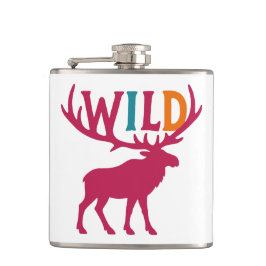 Moose silhuette art with vild antler typography fickplunta