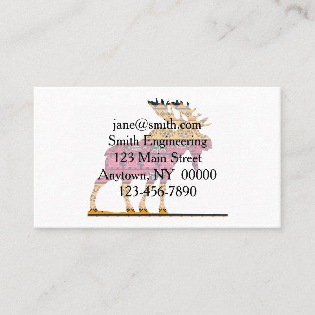 Moose silhuette färg visitkort (Framsida)