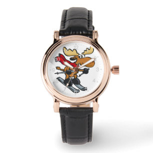 Moose skriker på vintern Välj tillbaka färg Armbandsur