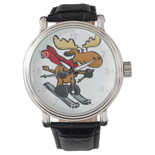 Moose skriker på vintern  Välj tillbaka färg Armbandsur
