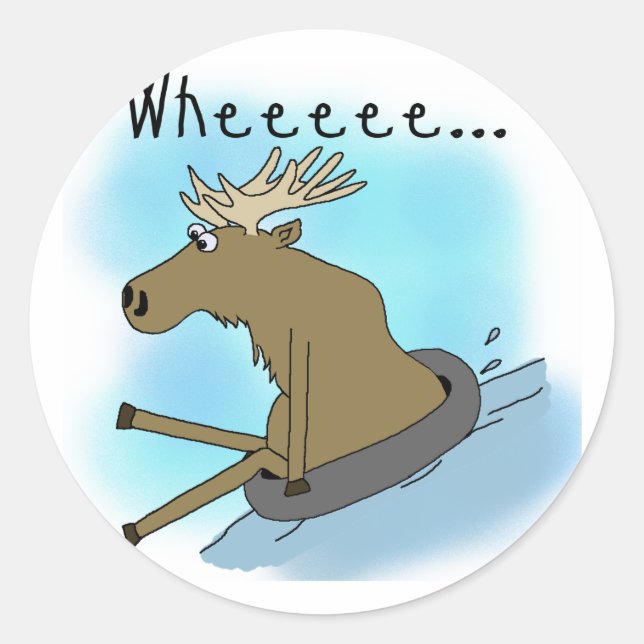 Moose Snö Tubing Runt Klistermärke (Framsida)