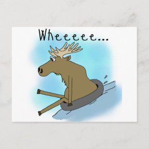 Moose Snö Tubing Vykort