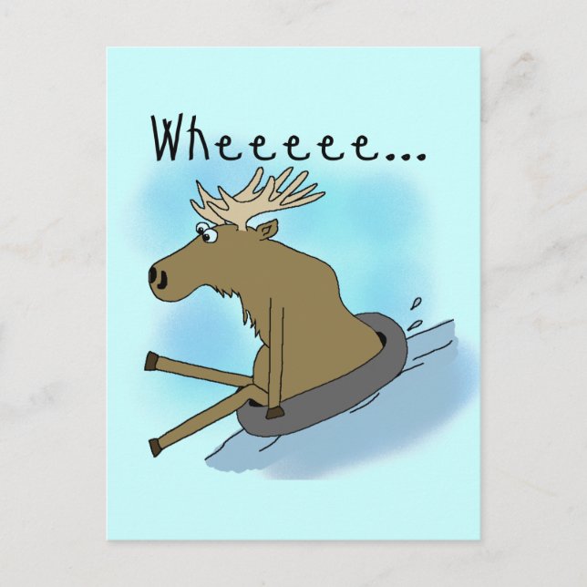 Moose Snö Tubing Vykort (Framsida)