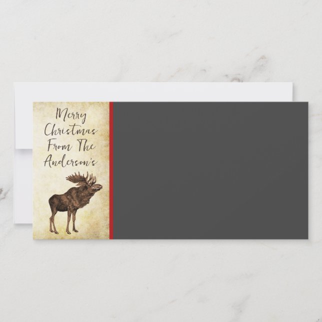 Moose & Snowflake God jul Julkort (Framsida)