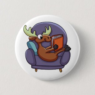 Moose som läser bok vid soffa välj tillbaka färg knapp
