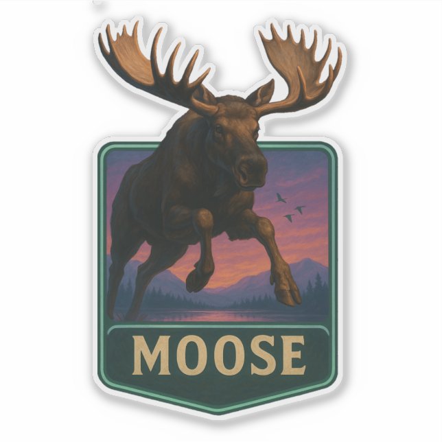 Moose Sticker Klistermärken (Framsida)