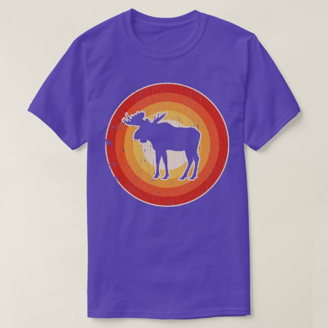 Moose Sunset Retro för manar Women Boys Girls Kids T Shirt (Design framsida)