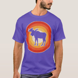 Moose Sunset Retro för manar Women Boys Girls Kids T Shirt