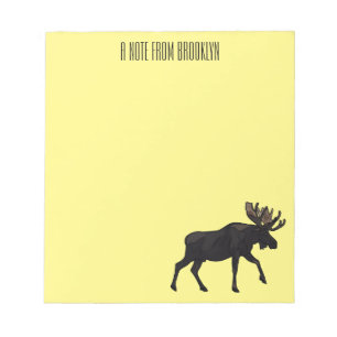 Moose tecknad illustration anteckningsblock
