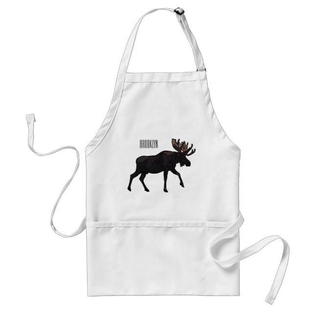 Moose tecknad illustration förkläde (Framsidan)