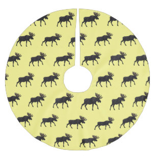 Moose tecknad illustration julgransmatta borstad polyester