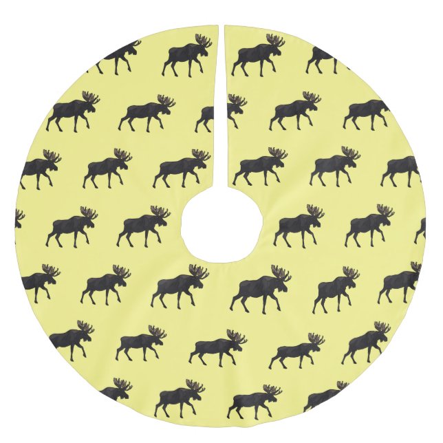 Moose tecknad illustration julgransmatta borstad polyester (Framsidan)