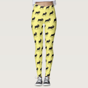 Moose tecknad illustration leggings