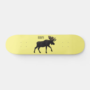 Moose tecknad illustration mini skateboard bräda 18,5 cm