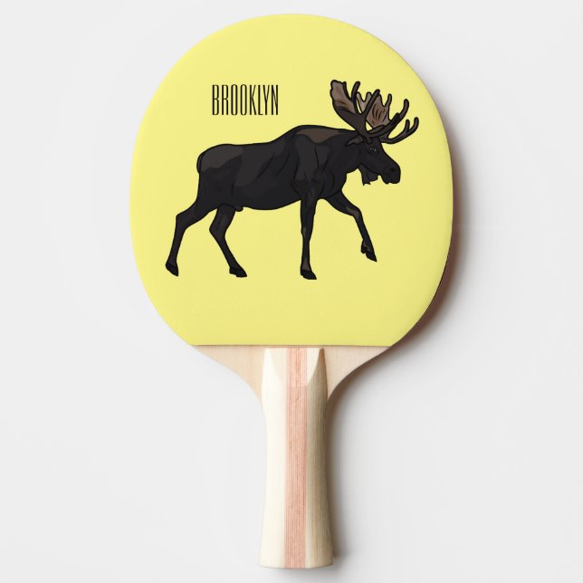 Moose tecknad illustration pingisracket (Framsidan)