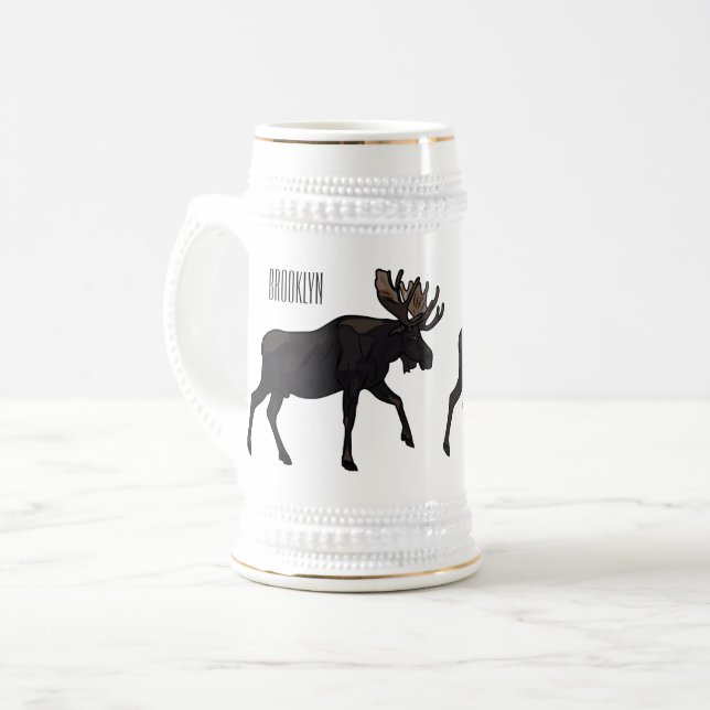 Moose tecknad illustration sejdel (Framsida vänster)
