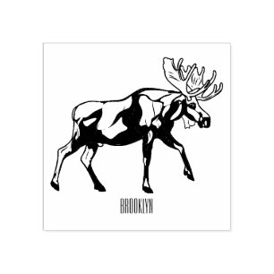 Moose tecknad illustration stämpel
