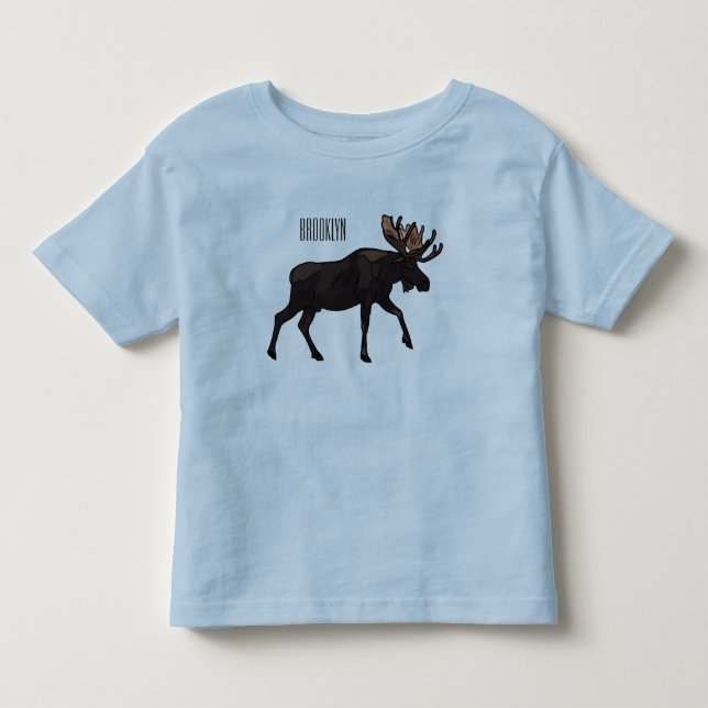 Moose tecknad illustration t shirt (Framsida)