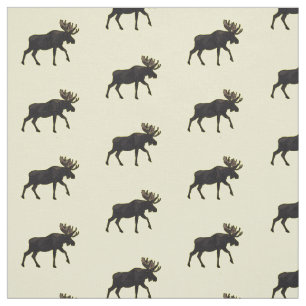 Moose tecknad illustration tyg