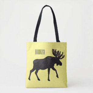 Moose tecknad illustration tygkasse