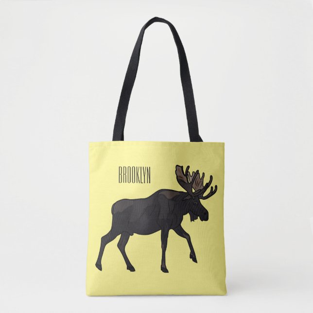 Moose tecknad illustration tygkasse (Framsida)