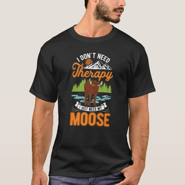 Moose Therapy Moose Antler Scandinavia Moose Premi T Shirt (Framsida)
