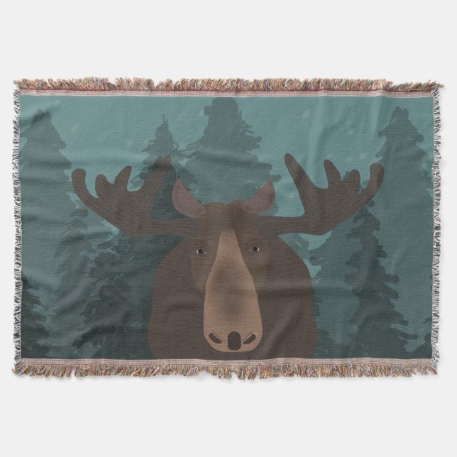 Moose Throw Blanket Filt (Framsidan)