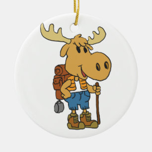 Moose travare med ryggsäck Välj tillbaka färg Julgransprydnad Keramik