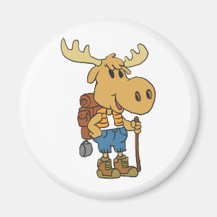 Moose travare med ryggsäck Välj tillbaka färg Magnet