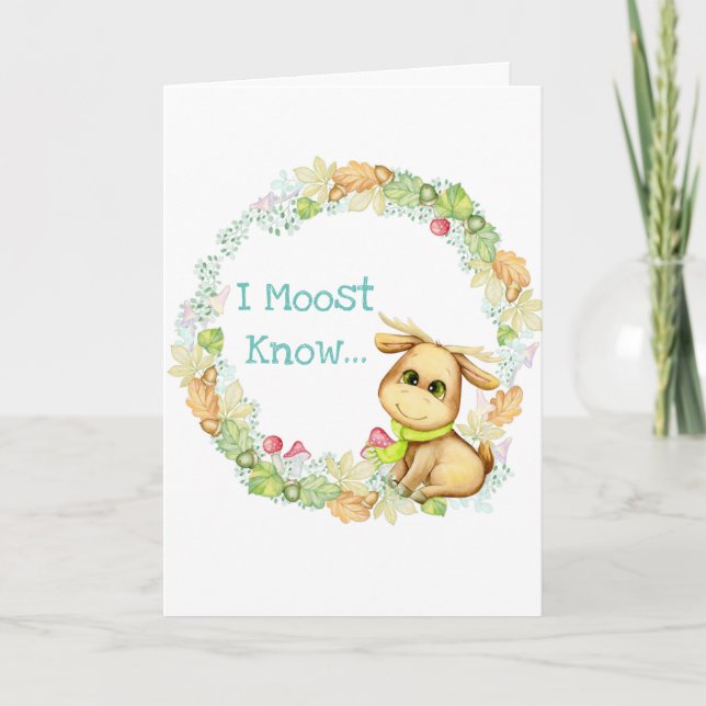 Moose Valentines day Helgdag Card Helgkort (Framsida)