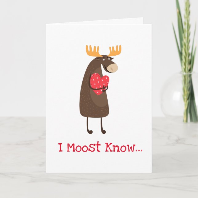 Moose Valentines day Helgkort (Framsida)